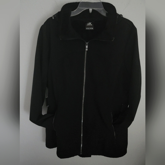 ZeroXposur Jackets & Blazers - ZeroXposur Hooded Full Zip Fleece Lined Black Winter Coat Sz 1X/1XG